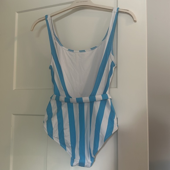 Solid and Striped belted one piece - Picture 3 of 3